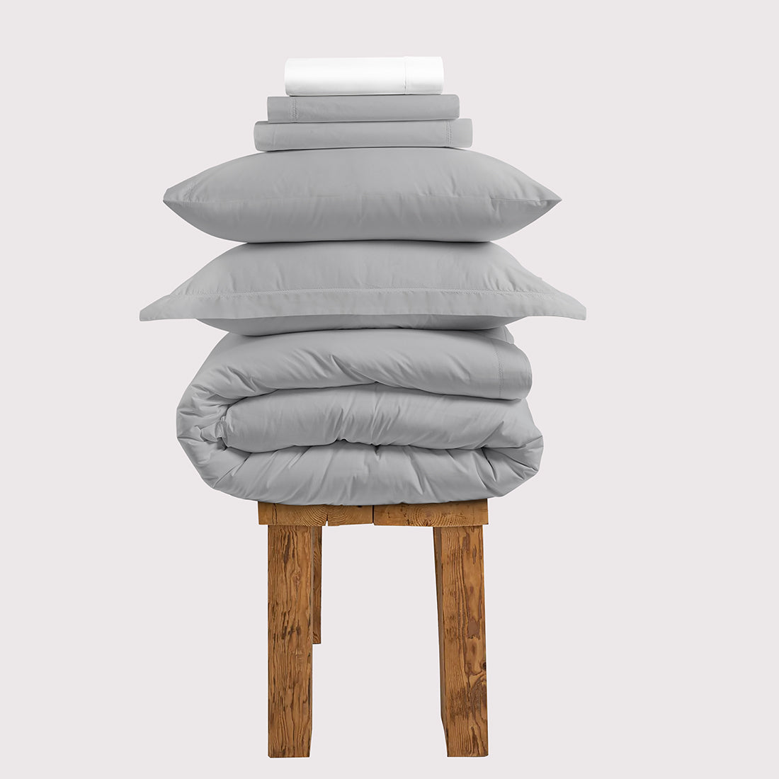 800 Thread Count Egyptian Cotton Sateen Brookshire Bedding Set - Silver Dove Grey