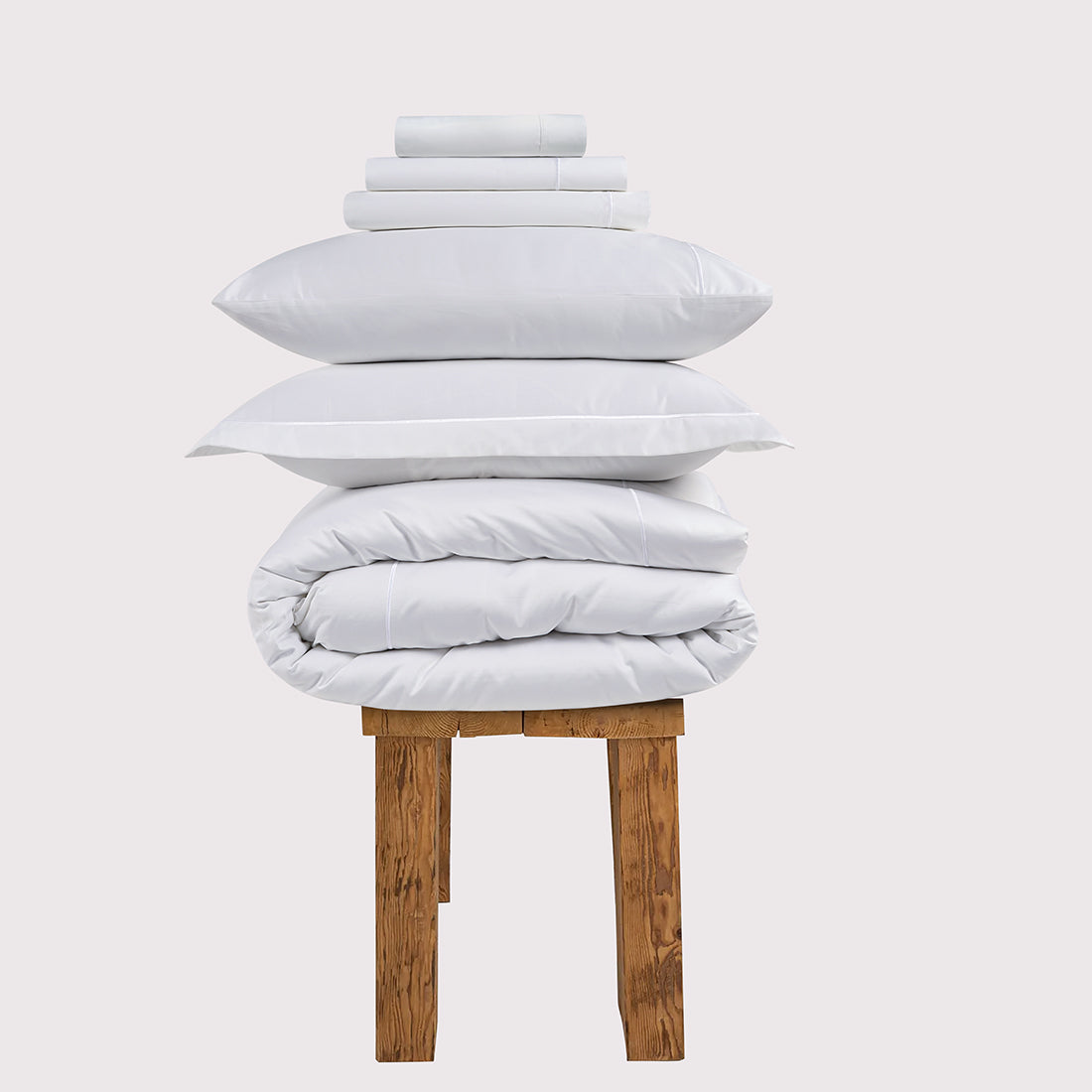 800 Thread Count Egyptian Cotton Sateen Oakwood Bedding Set - Brilliant White