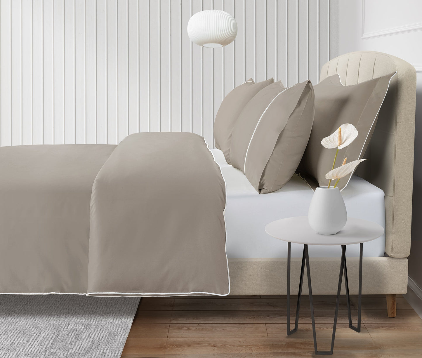 800 Thread Count Egyptian Cotton Duke of Bliss Lux Buttery Smooth Duvet Cover - Simply Taupe Accent