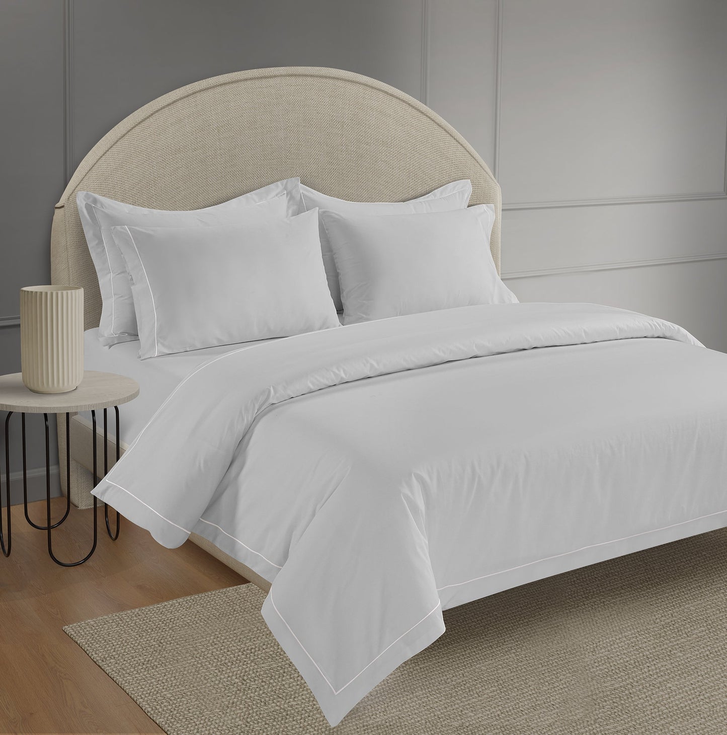 800 Thread Count Egyptian Cotton Oakwood Duvet Cover - Brilliant White