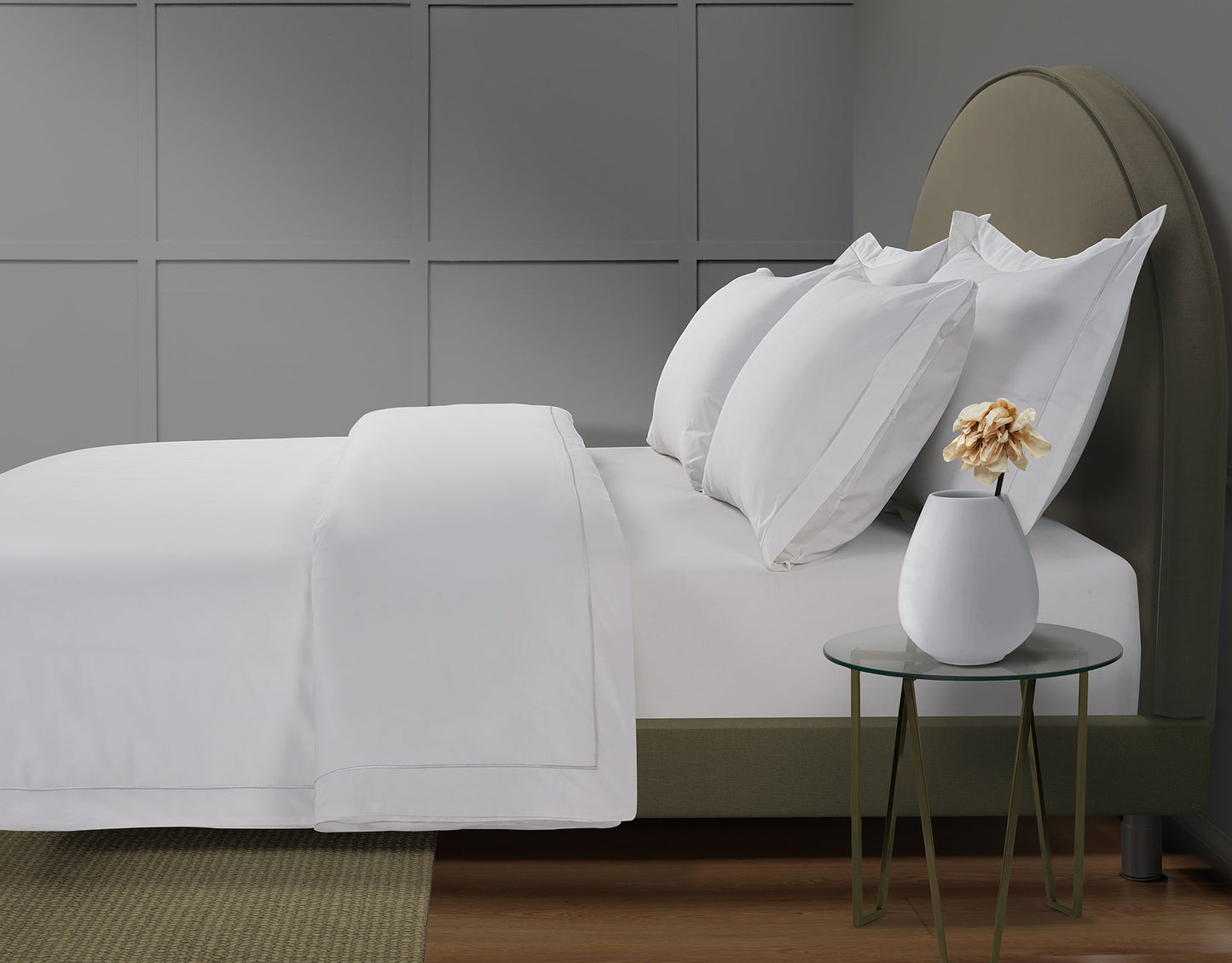800 Thread Count Egyptian Cotton Oakwood Duvet Cover - Silver Dove Grey