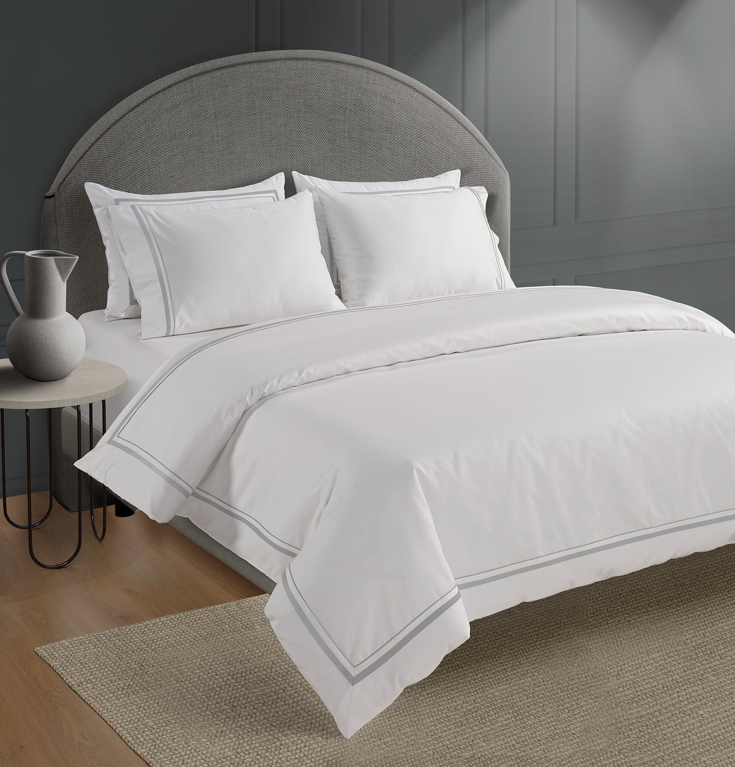 800 Thread Count Egyptian Cotton Royalton Lux Buttery Smooth Duvet Cover - Silver Dove Grey