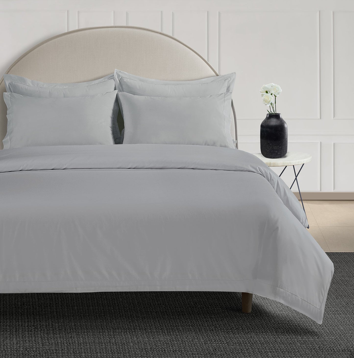 800 Thread Count Egyptian Cotton Brookshire Duvet Cover - Silver Dove Grey