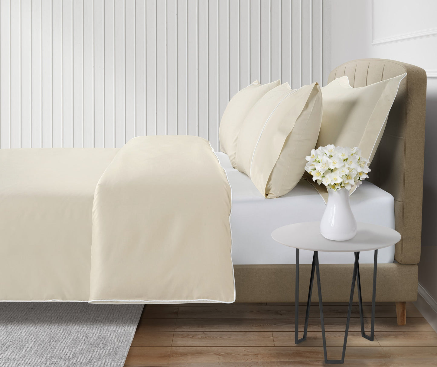 800 Thread Count Egyptian Cotton Duke of Bliss Lux Buttery Smooth Duvet Cover - Ivory Accent