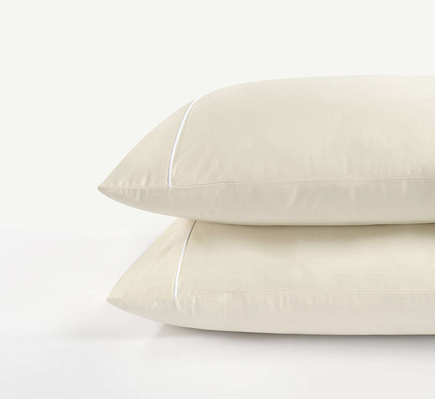 800 Thread Count Egyptian Cotton Duke of Bliss Lux Buttery Smooth Pillowcases - Ivory Accent