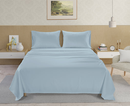 SHEET SET 1200 Thread Count, 100% SUPEMA COTTON - New York Sky Blue