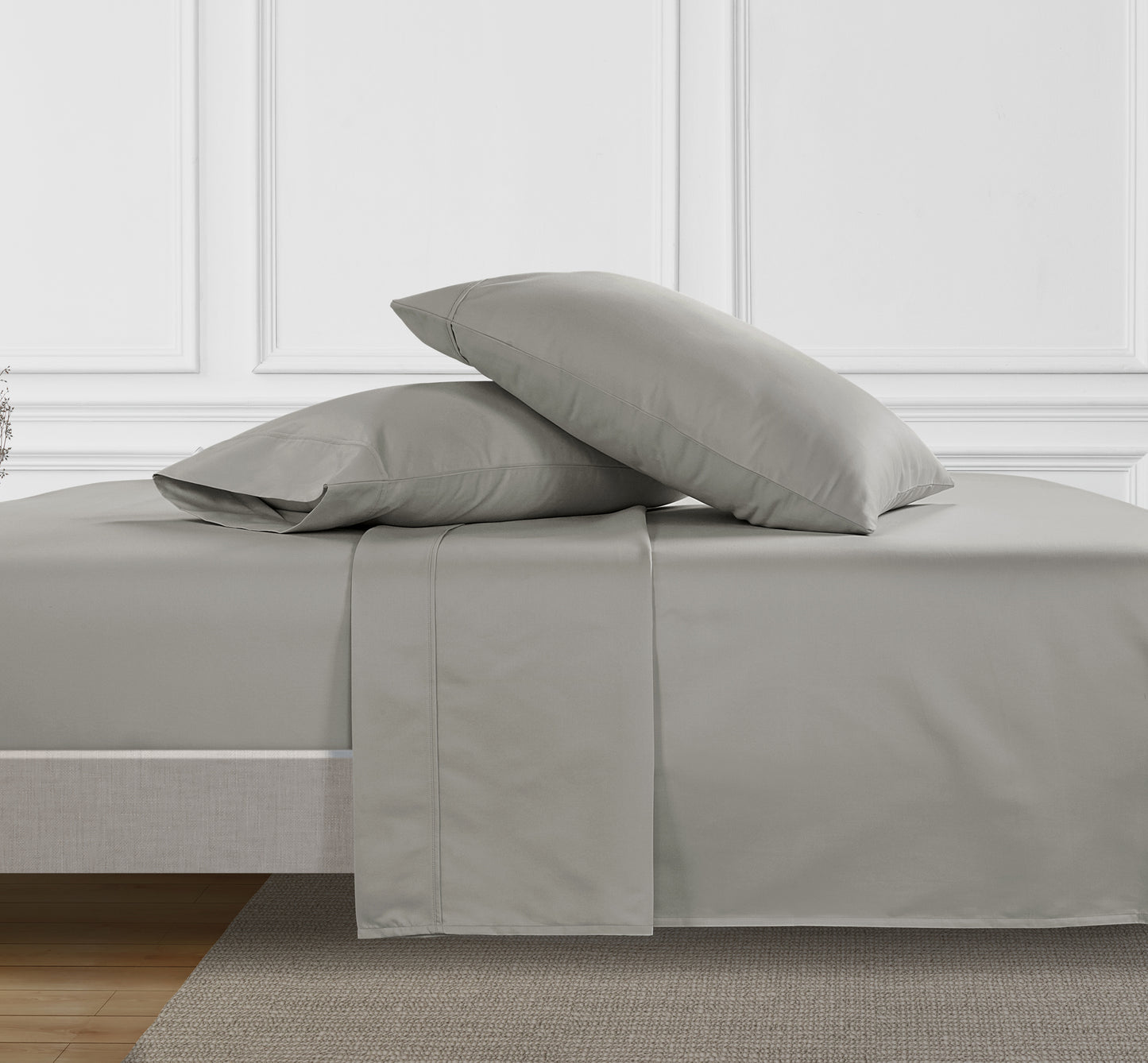 PERCALE SHEET SET 100% ORGANIC COTTON - Light Grey