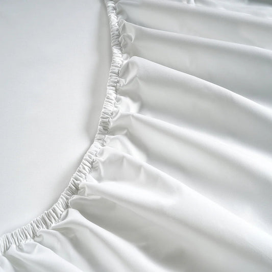 All Season Egyptian Giza Fitted Sheet Set - Brilliant White