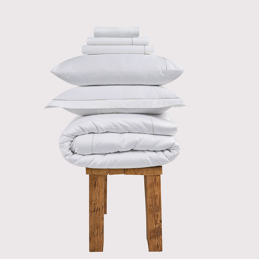 800 Thread Count Egyptian Cotton Sateen Oakwood Bedding Set - Silver Dove Grey