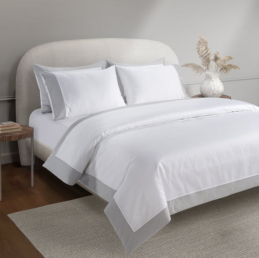 800 Thread Count Egyptian Cotton Windsor Lux Buttery Smooth Duvet Cover - Silver Dove Grey