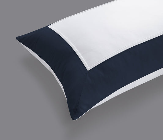 800 Thread Count Egyptian Cotton Windsor Lux Buttery Smooth Pillowcases - Navy Peony