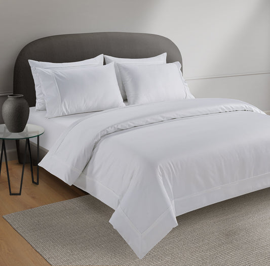 800 Thread Count Egyptian Cotton Windsor Lux Buttery Smooth Duvet Cover - Brilliant White