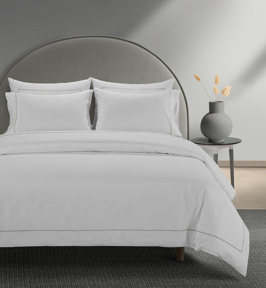 800 Thread Count Egyptian Cotton Cedarhurst Lux Buttery Smooth Duvet Cover - Silver Dove Grey