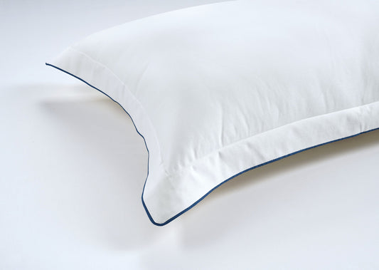 800 Thread Count Egyptian Cotton Duke of Bliss Lux Buttery Smooth Pillowcases - Navy Peony Accent